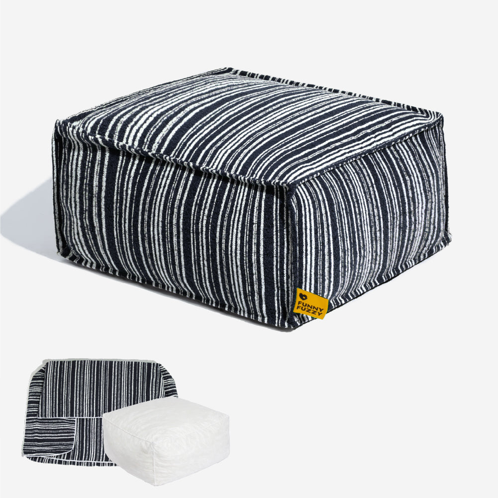 Sustainable Storage Pouf Ottoman & Dog Bed - Funnyfuzzy SnugNest