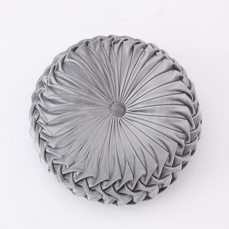 Rundes Bodenkissen, weiches Samt-Faltenrad-Sofakissen