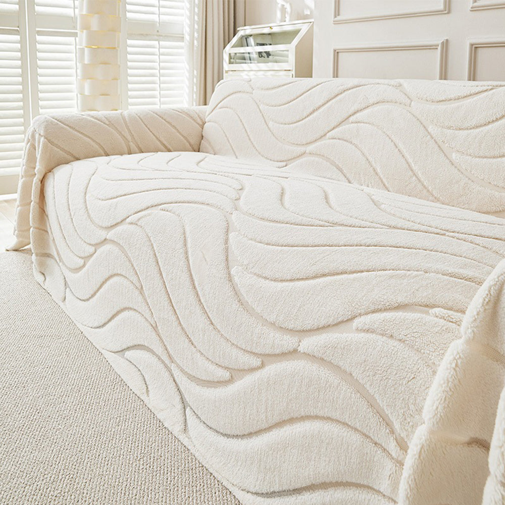 Pet-Friendly Soft Plush Textured Sofa Throw Couch Cover