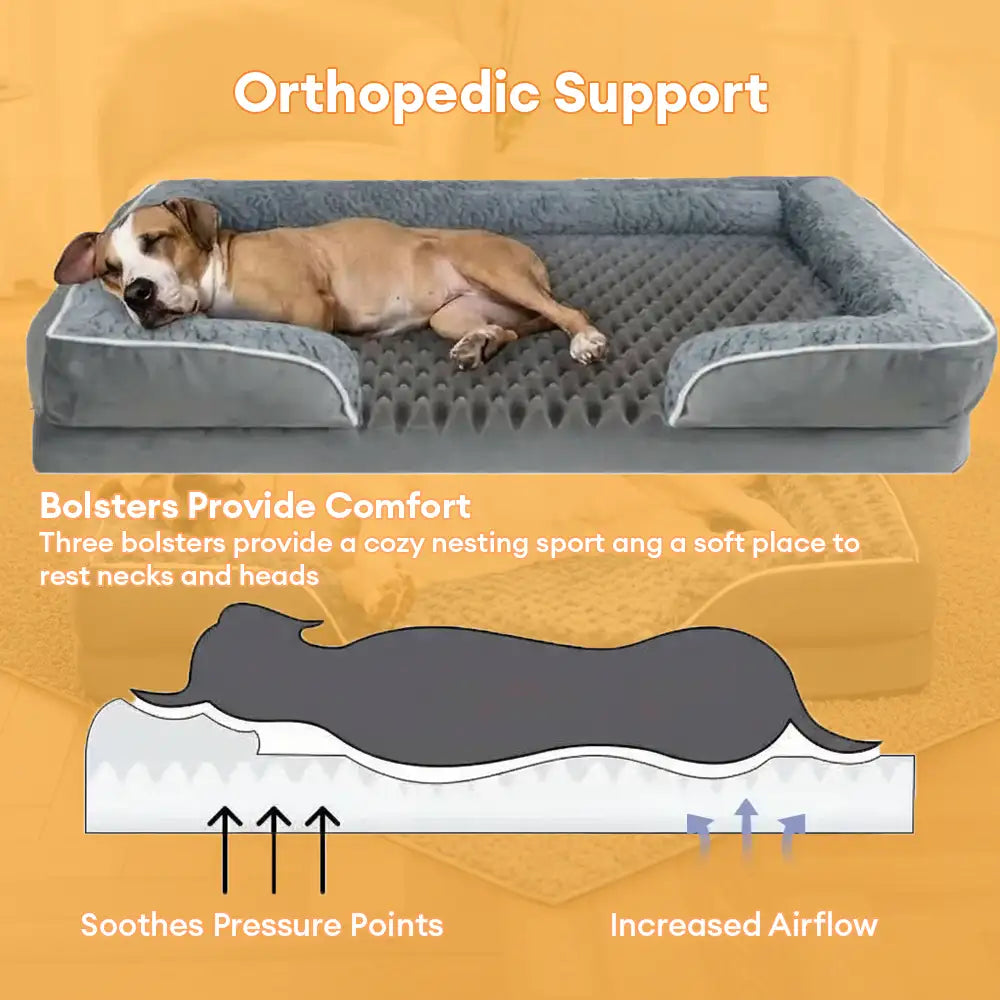 Cama de perros ortopédica de soporte envolvente impermeable desmontable