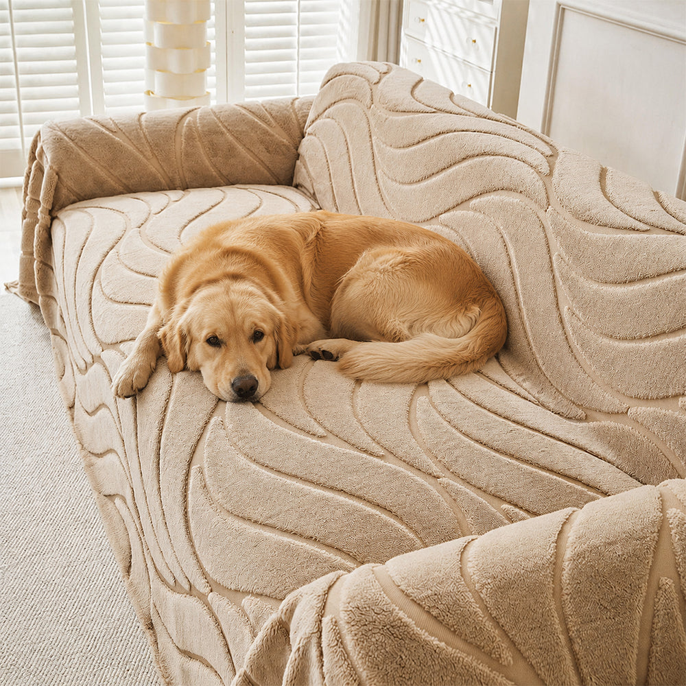 Pet-Friendly Soft Plush Textured Sofa Throw Couch Cover