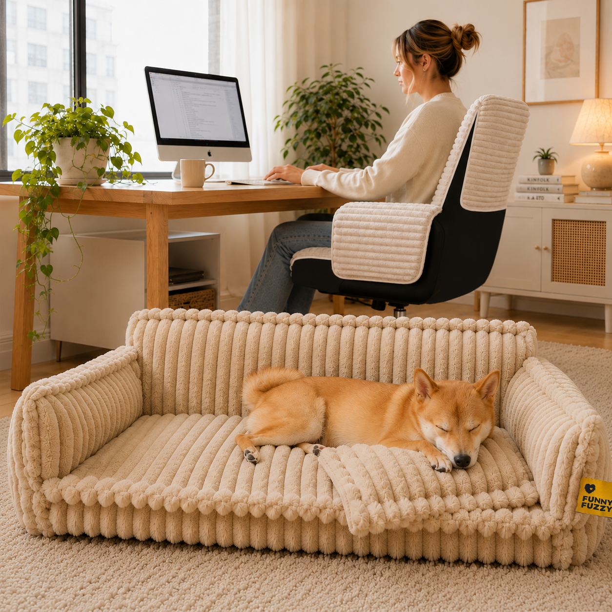 Gran almohada de perros suaves y esponjosas lavables con almohada de perro suave para perros sofá sofa-snozy sueño