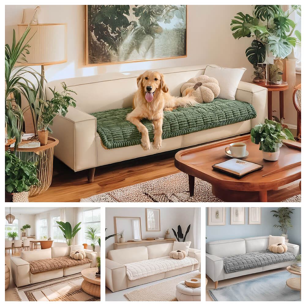 Make Waffle Biscuit Couch Cover – Cozy Soft Flannel & Breathable Pet Mat