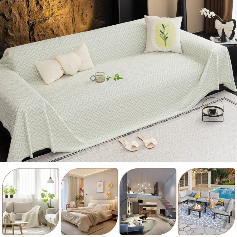 Breathable Cooling Ice Silk Heat-Absorbing Large Sofa Blanket Couch Cover