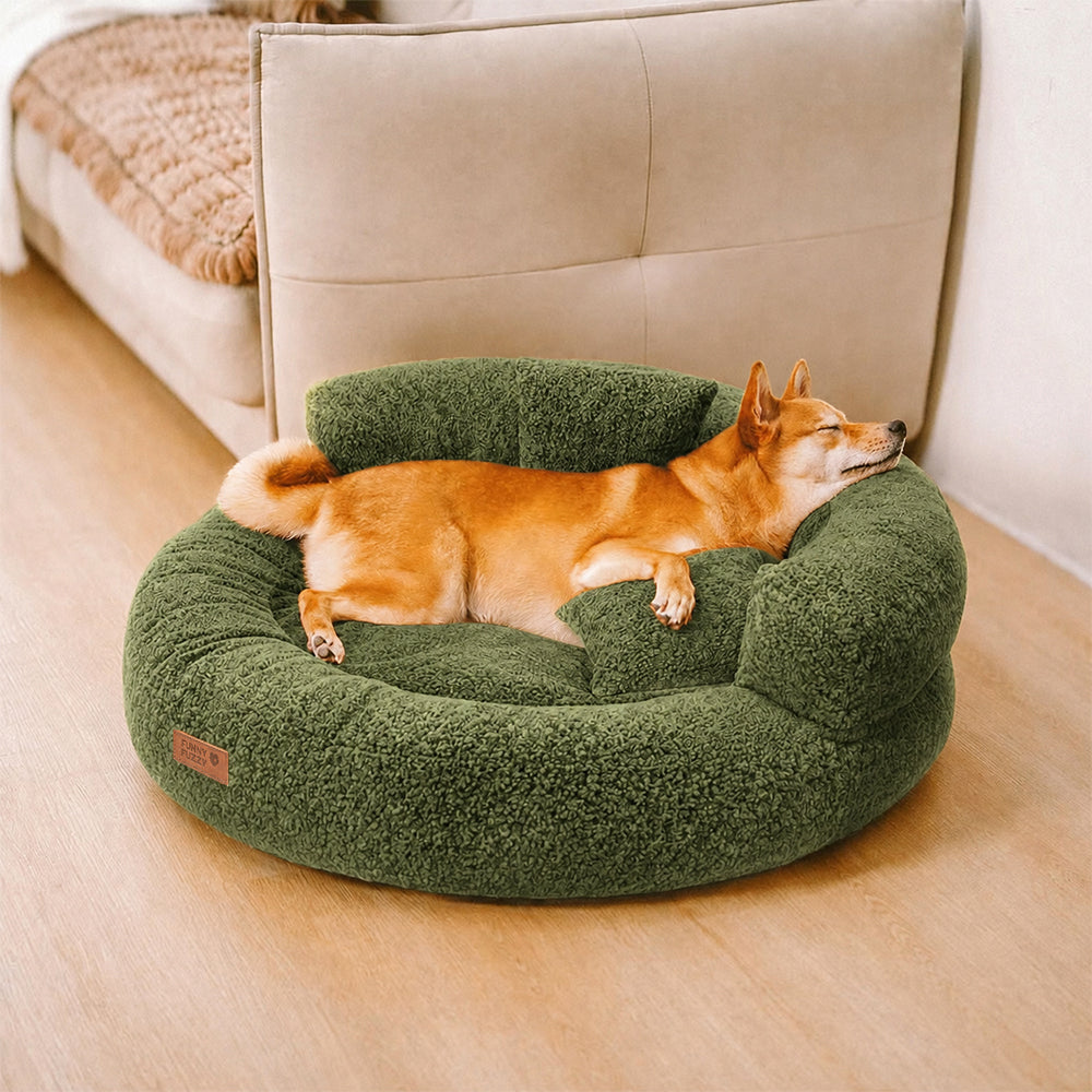 Luxe Diamond Velvet extraíble cama ortopédica para perros con almohada - Dreamnest