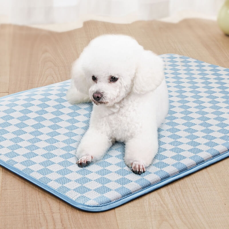 Checkerboard Ice Silk Dog Cooling Sleeping Mat