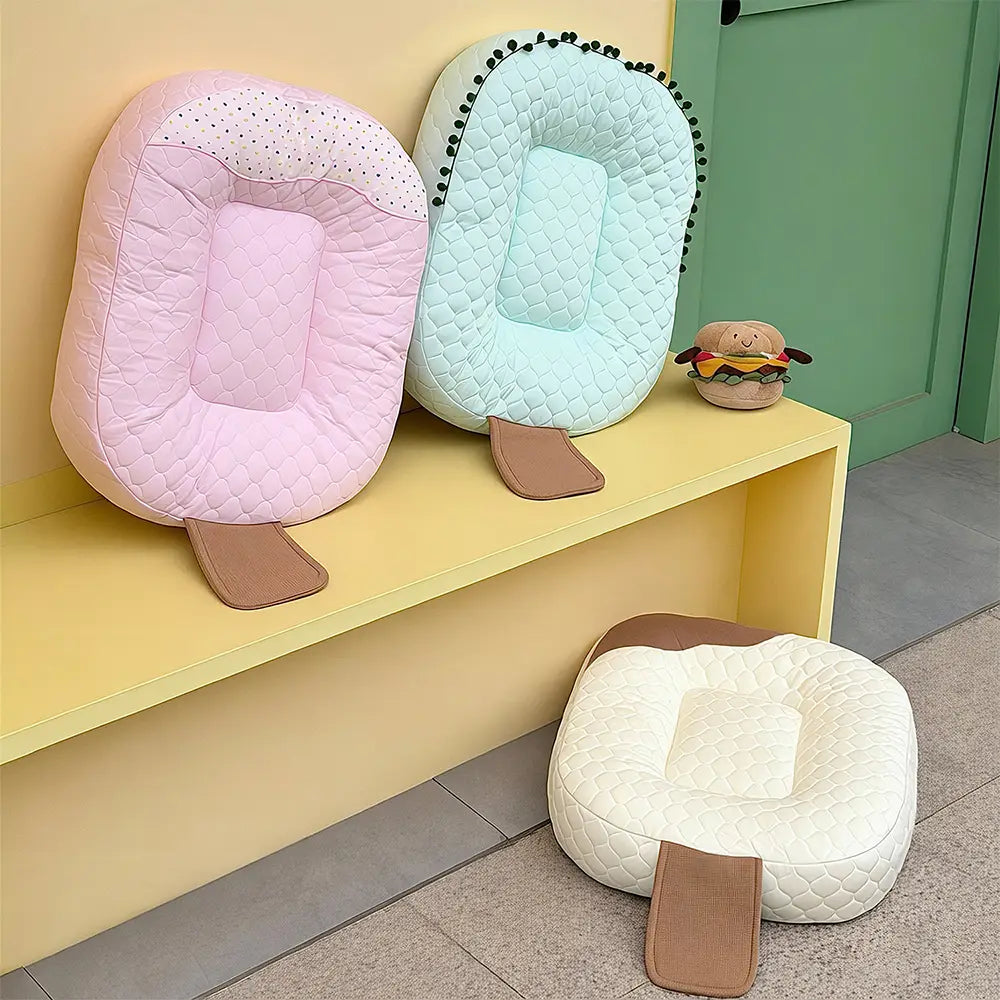 Cooling Ice Silk Heat Absorbing Dog Calming Bed Pet Bed - Ice Cream