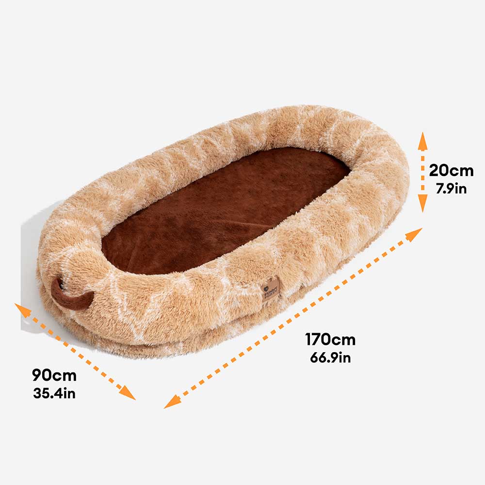 Cama de perros humanos de donas súper grandes y llenosas cremosas - Cuddle Cradle