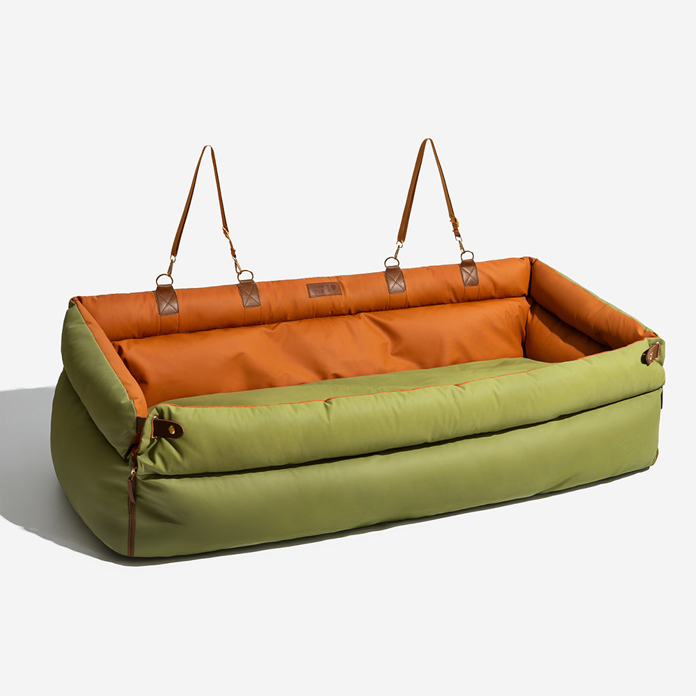 Bedera de asiento de asiento para perros de cuero para perros de gran faux de lujo - Voyager urbano