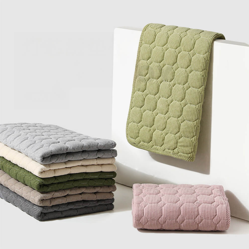 Durable Corduroy Washable Non-Slip Pet Mat