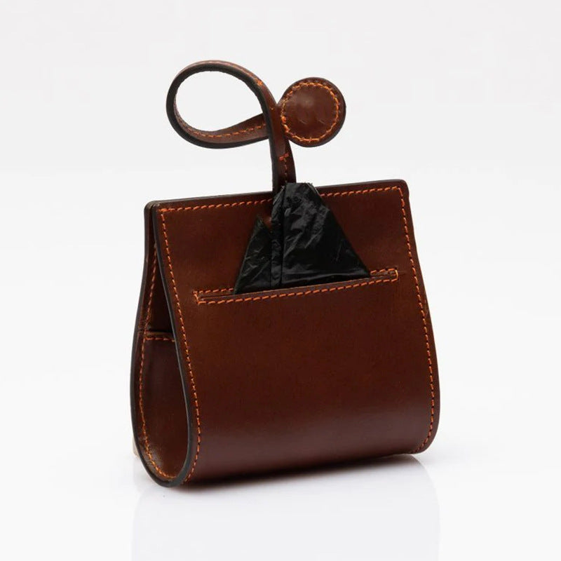 Elegante soporte de bolsas para perros de cuero PU cuero