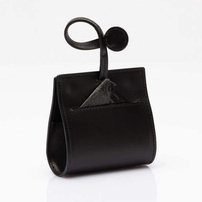 Elegante soporte de bolsas para perros de cuero PU cuero