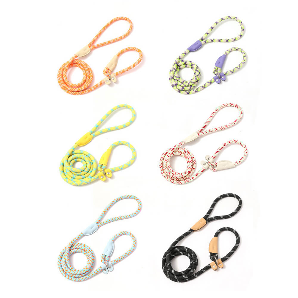Hand-knitted Braided Rope No Pull Dog Training All in One Leash-Funnyfuzzy