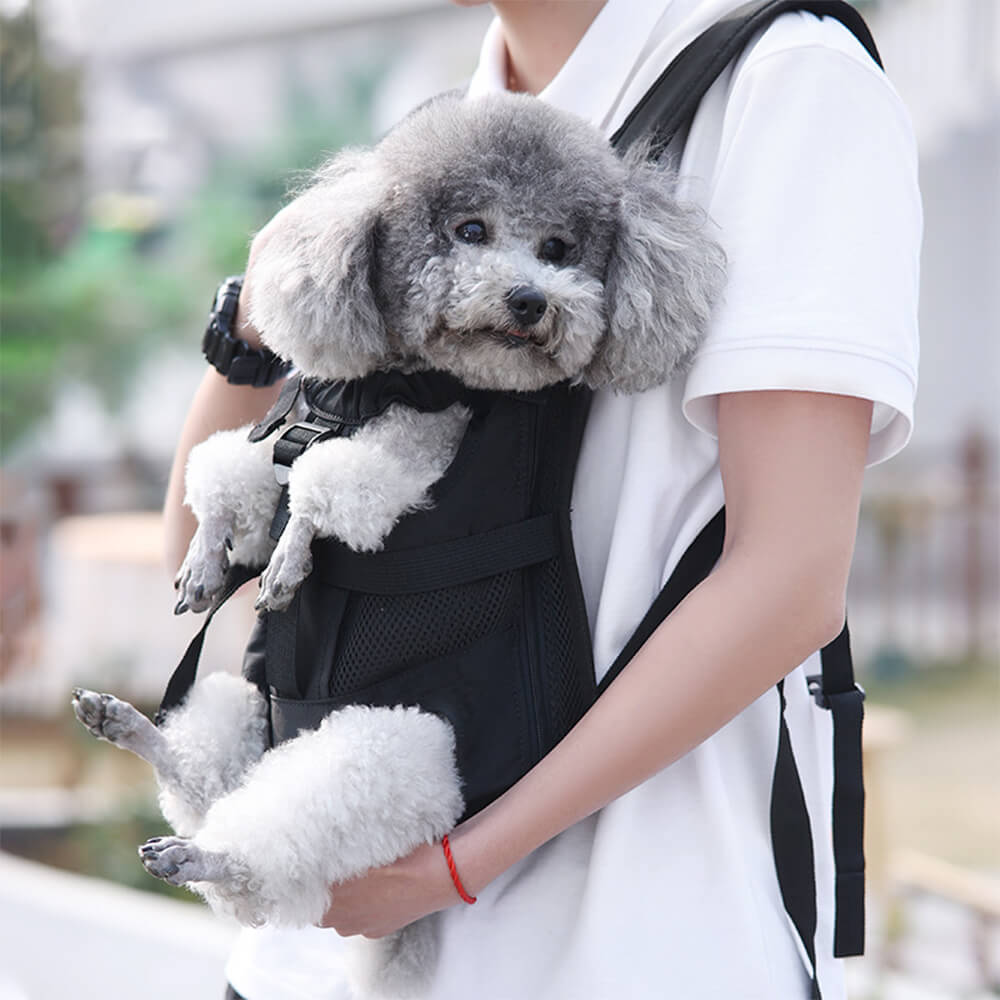 backpack travel with dog Breathable and Adjustable Portable Front-Hugging Backpack Dog Travel Bag