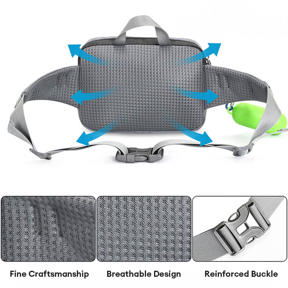 Al aire libre impermeable 3 en 1 juego de bolsas de cintura para perros de correa multifunción