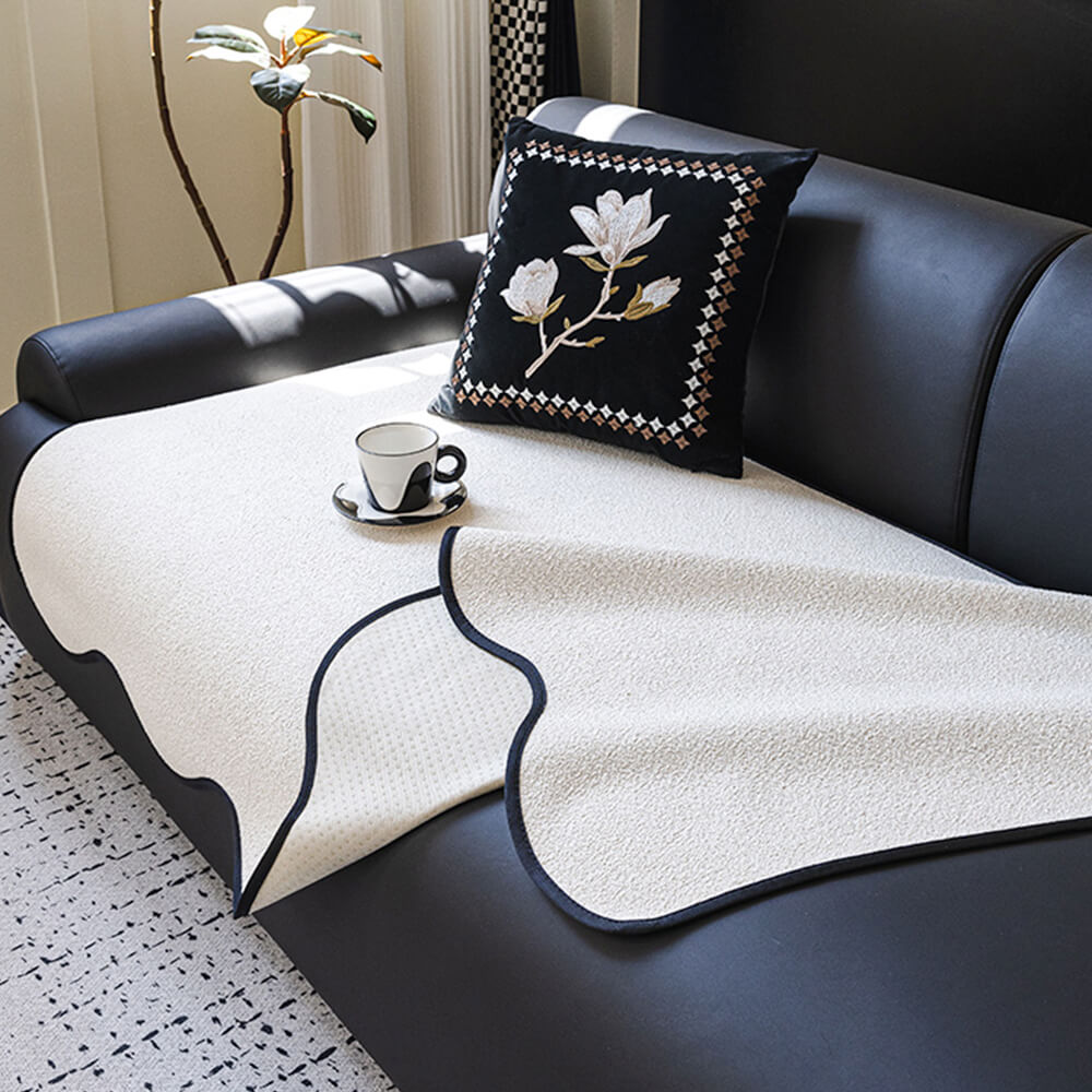Water-repellent Teddy Fleece Non-Slip Straight Outdoor Couch Cover