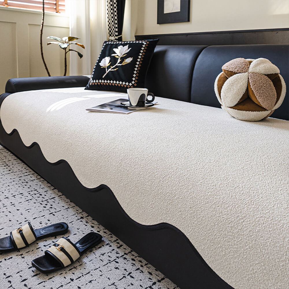 Water-repellent Teddy Fleece Non-Slip Straight Outdoor Couch Cover