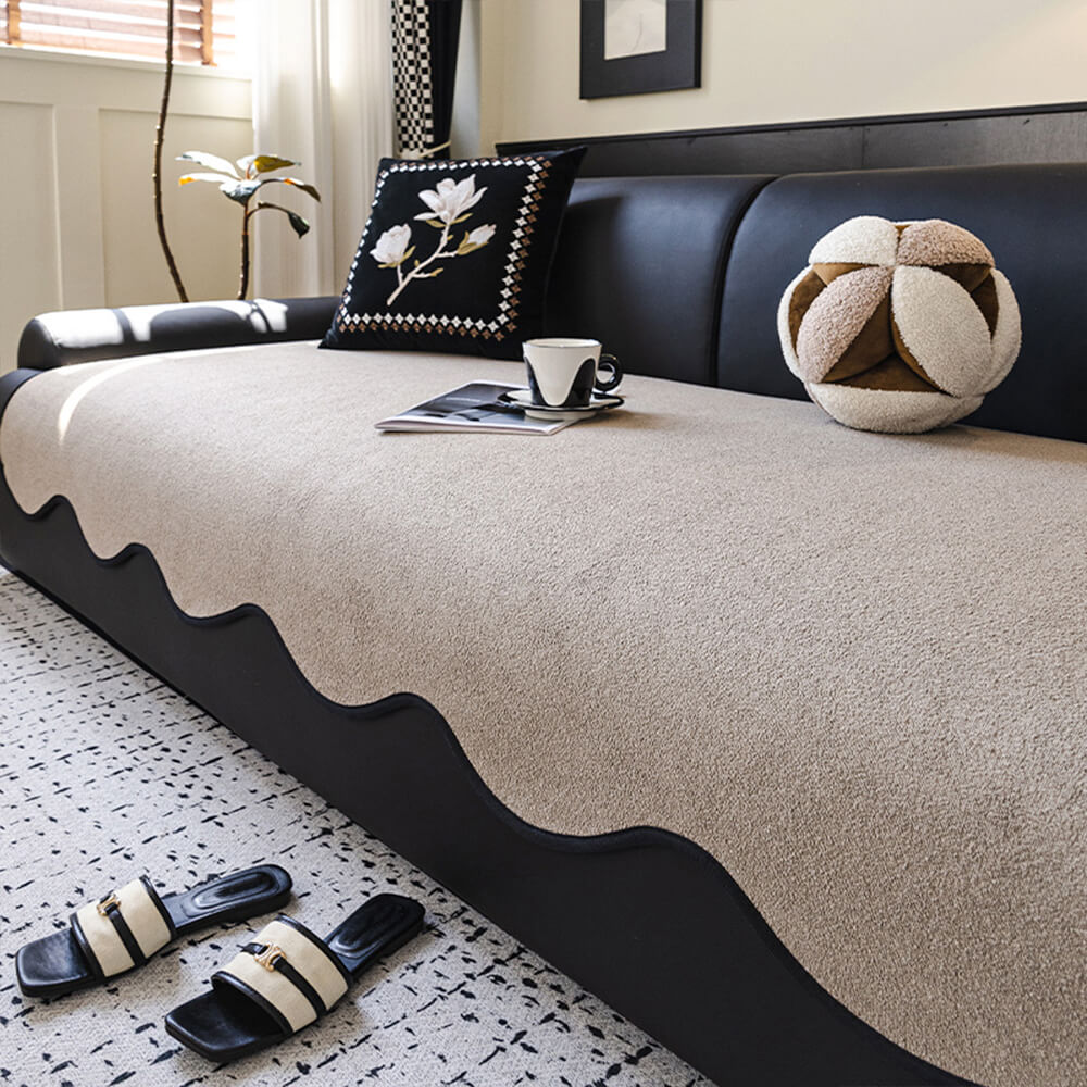 Water-repellent Teddy Fleece Non-Slip Straight Outdoor Couch Cover