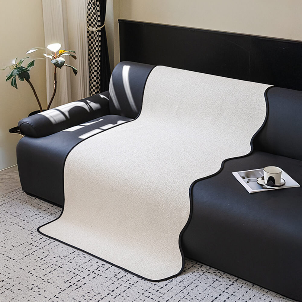 Water-repellent Teddy Fleece Non-Slip Straight Outdoor Couch Cover