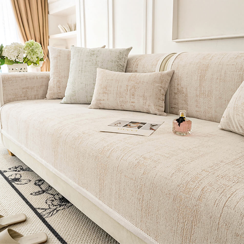Classic Fashion Textured Thick Chenille Couch Cover