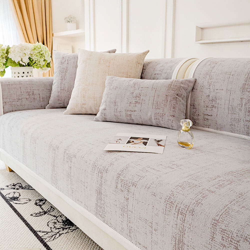 Classic Fashion Textured Thick Chenille Couch Cover