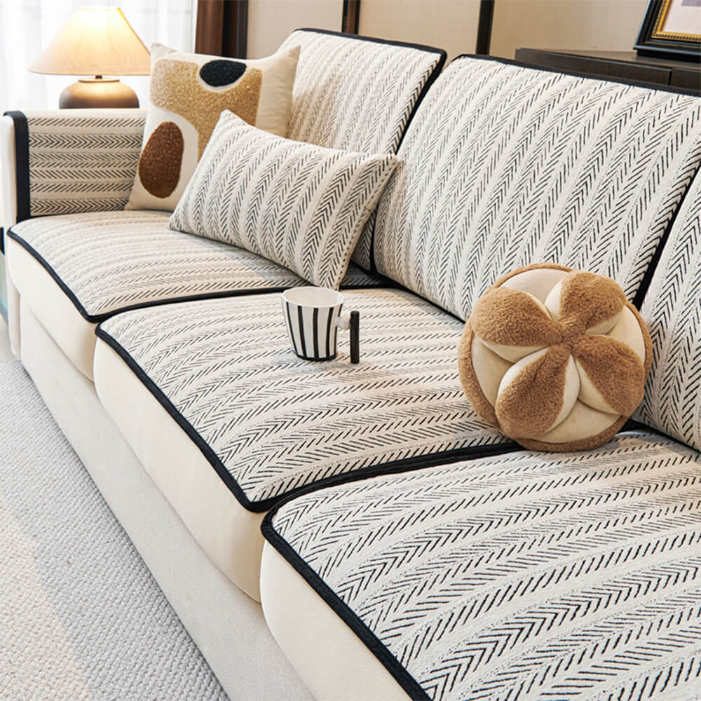 Classic Retro Stretch Chenille Couch Cover – Full Protection with Elegant Design