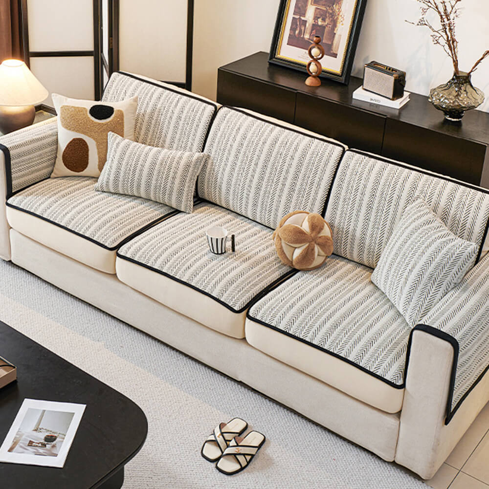 Classic Retro Stretch Chenille Couch Cover – Full Protection with Elegant Design