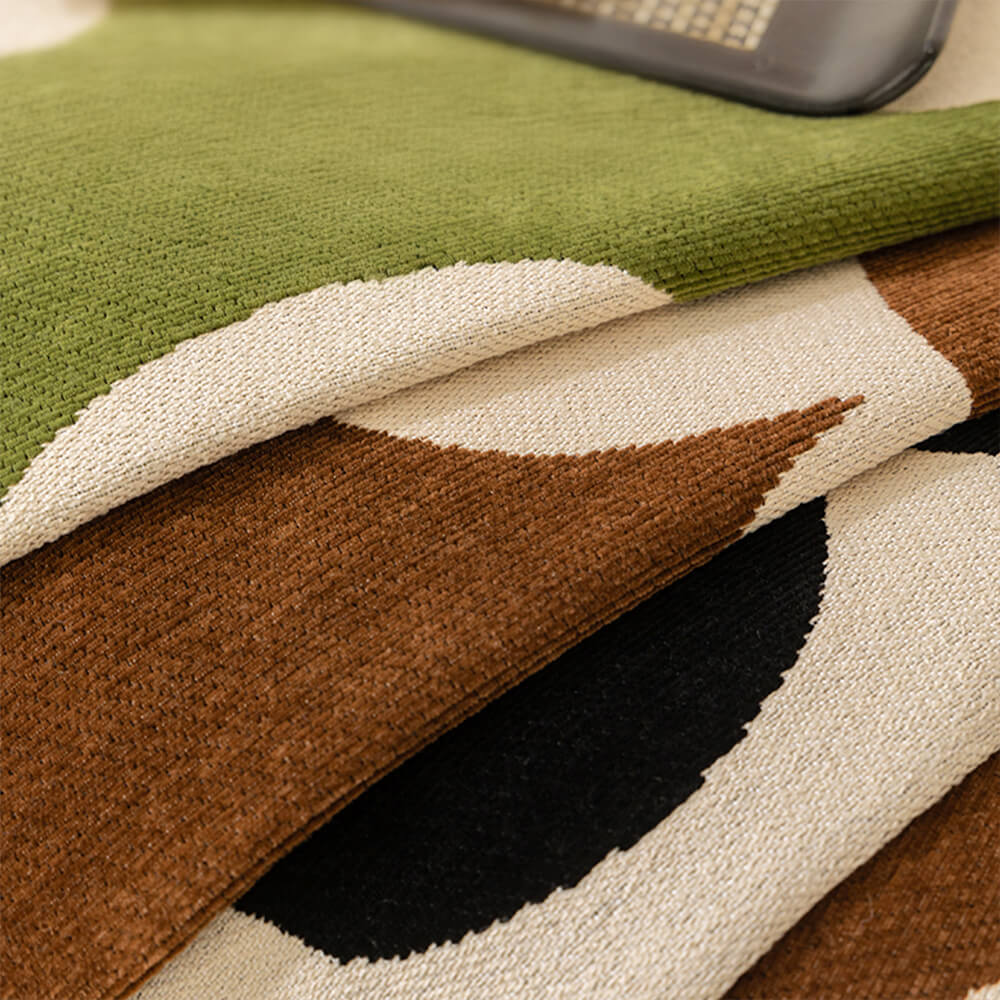 Elegante cubierta de sofá de chenilla floral con borde ondulado