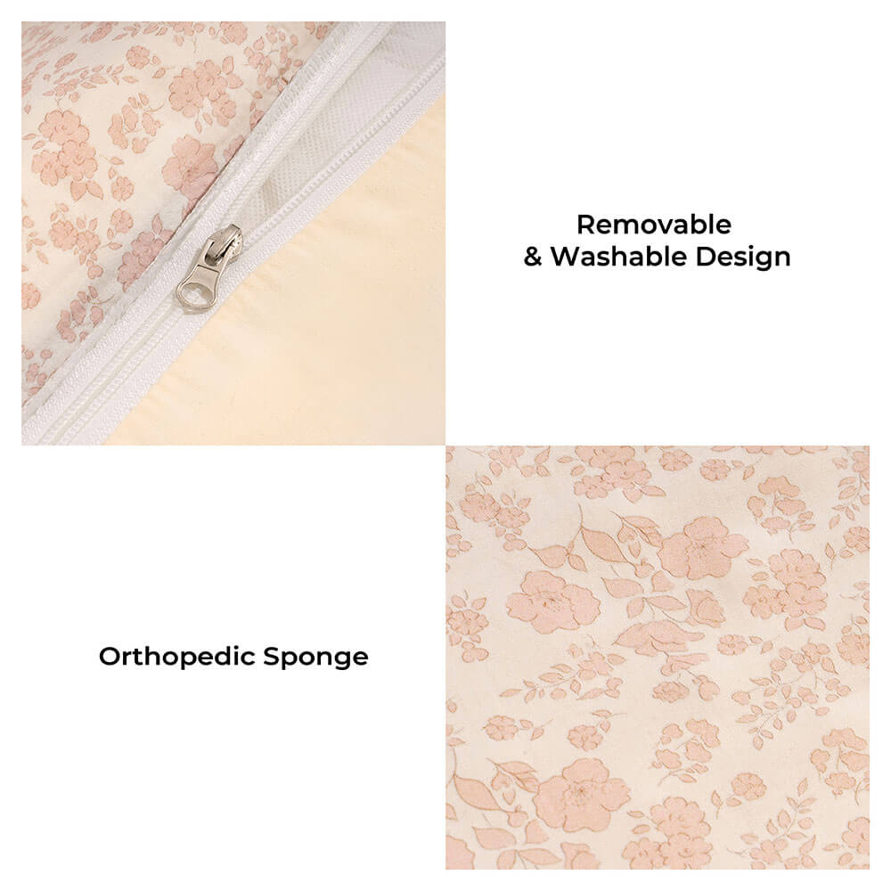 Cama de perro ortopédica floral cama calmante de mascotas con almohada