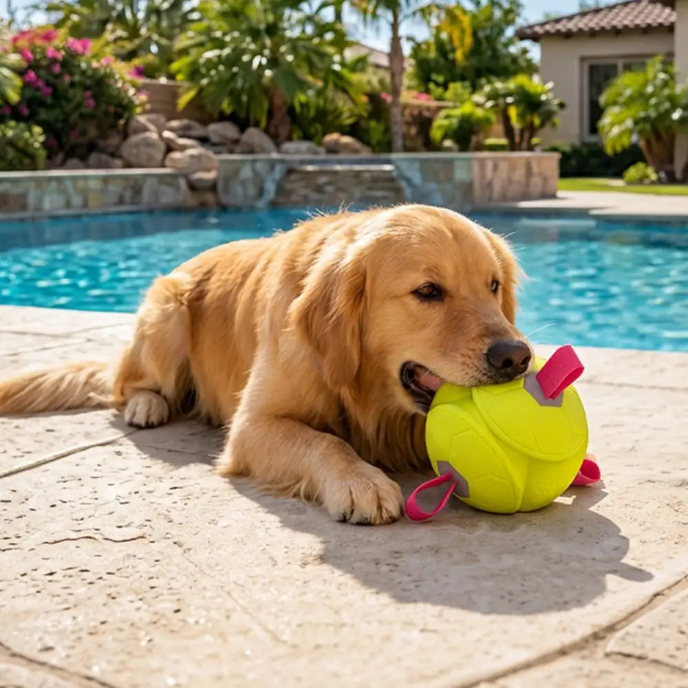 Football Floating Dog Toy with Straps