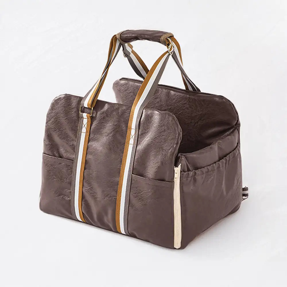 Deluxe Faux Leather Safety Center Console Pet Car Seat and Carrier 3 in 1