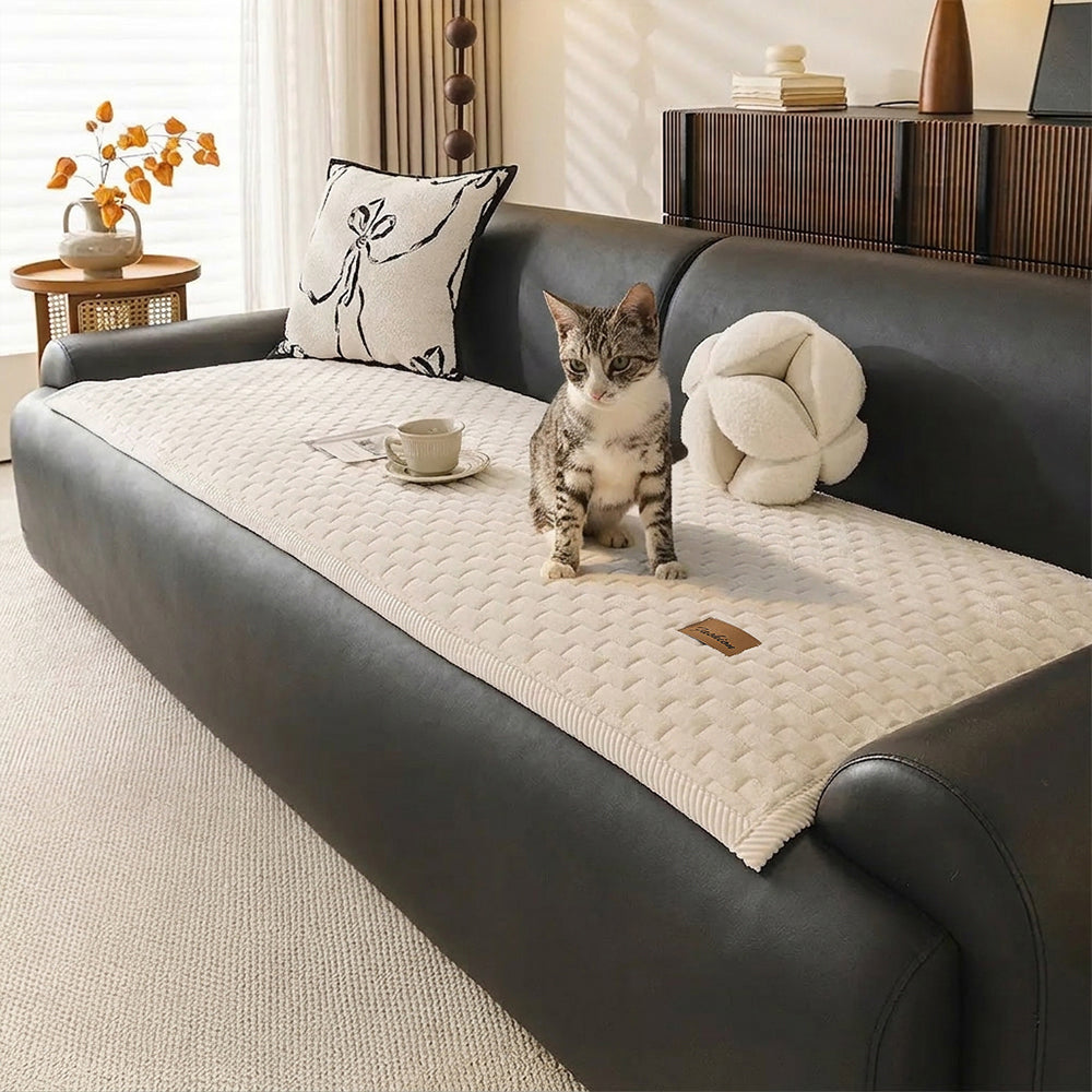 Soft Plush Scratch-Resistant Pet Mat Non-Slip Couch Cover