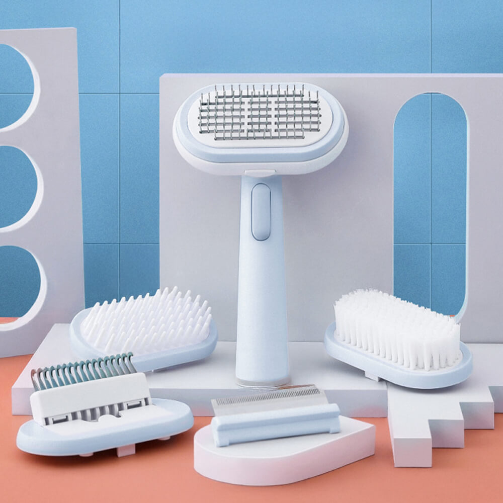 5 IN 1 Dogs & Cats Self-Cleaning Brush Pet Grooming Kit