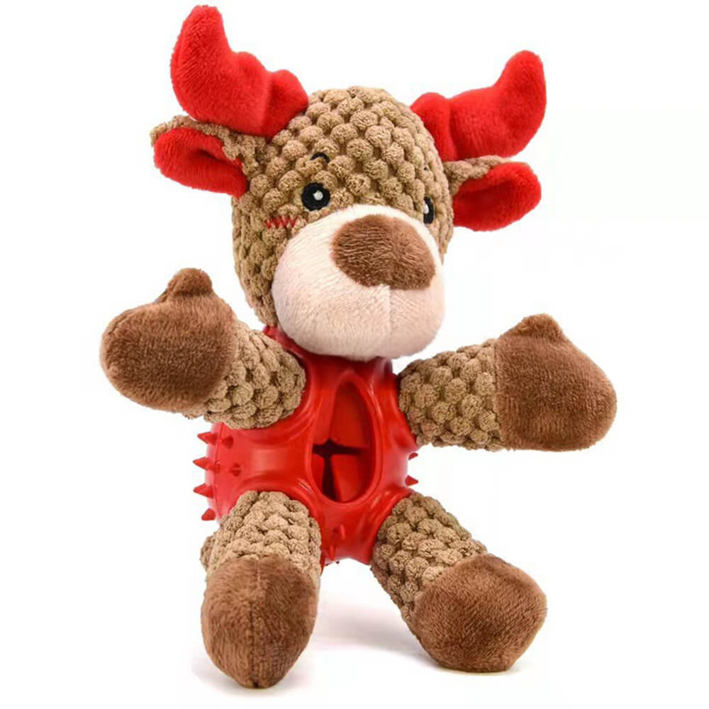 Toy de perro de perros interactivo de chirrido de goma de muñeca de muñeca de Navidad