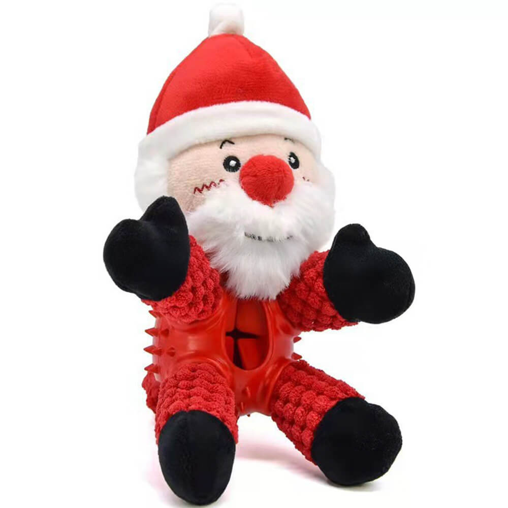 Toy de perro de perros interactivo de chirrido de goma de muñeca de muñeca de Navidad