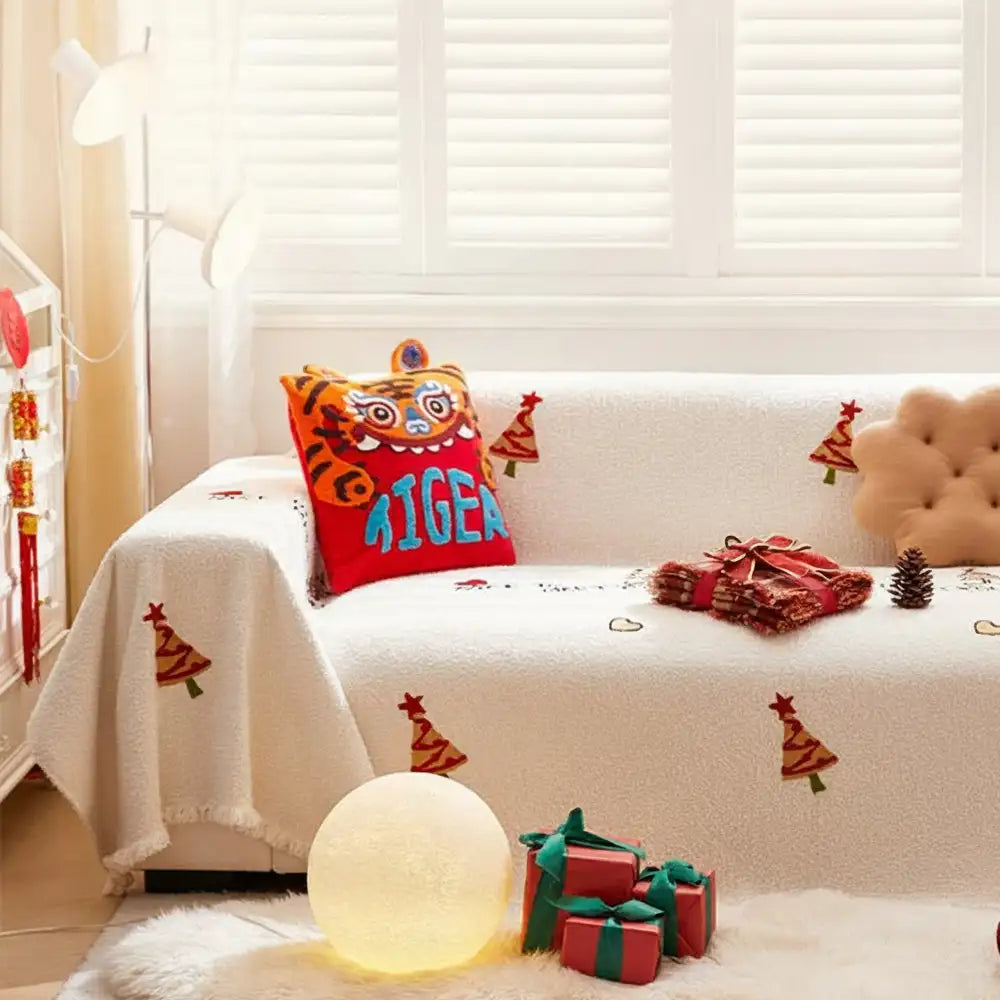 Christmas Tree Chic Thick Plush Sofa Blanket Couch Cover