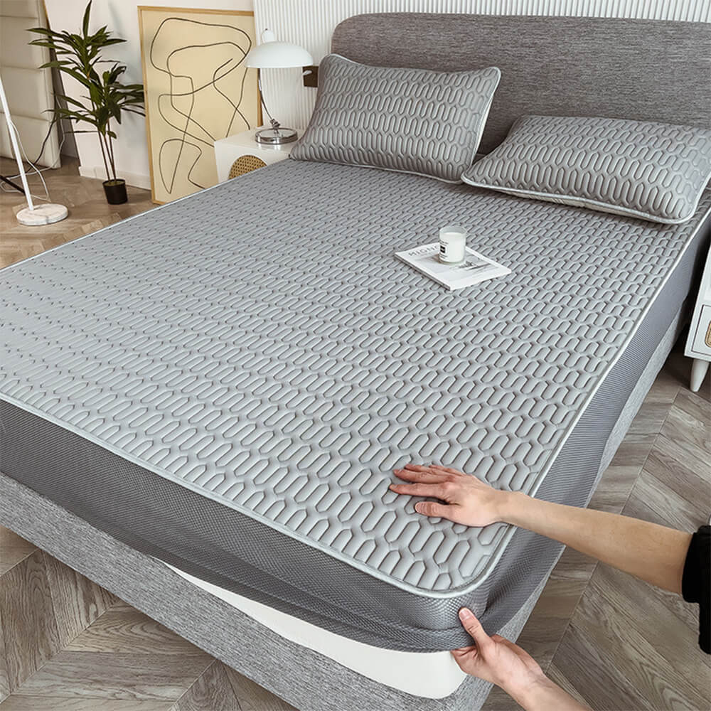 Cooling Touch Soft Latex Fitted Sheet Mattress Cover FUNNYFUZZY