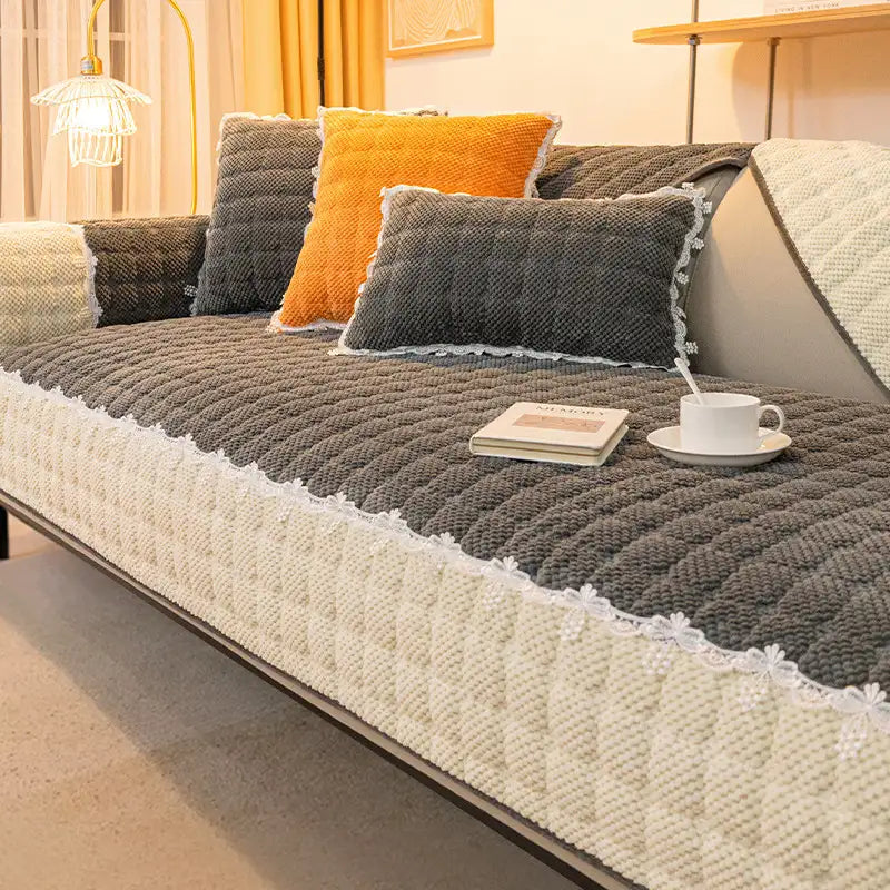 Corduroy Warm Scratch Resistant Sofa Protective Couch Cover