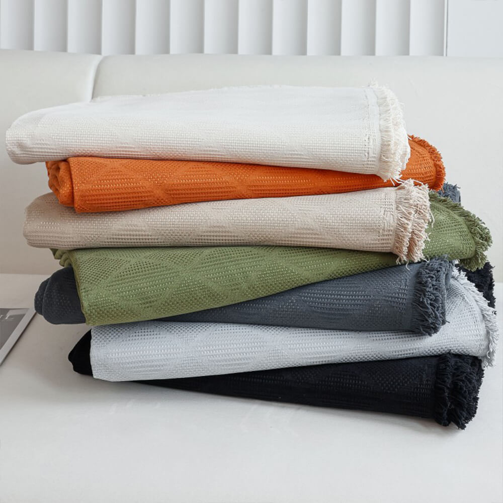 Diamond-Pattern Chenille Cat-Scratch Resistant All-Season Throw Couch Cover