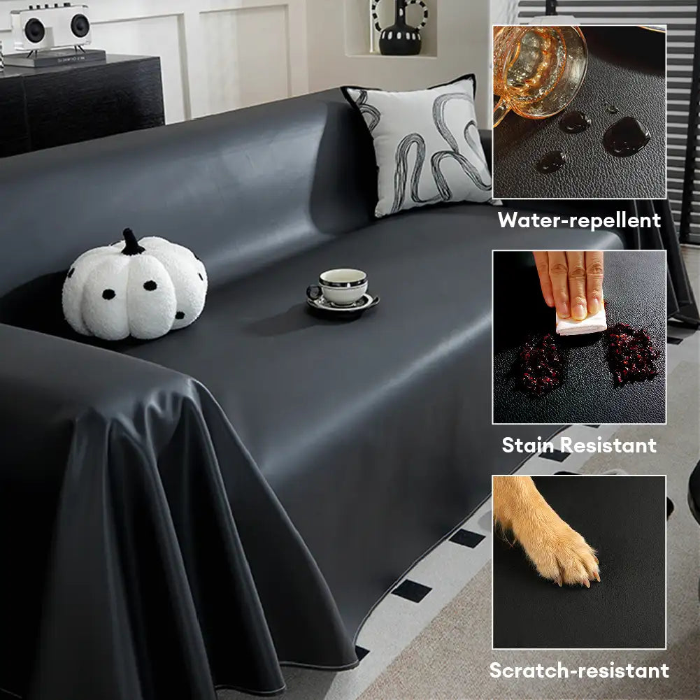 Faux Leather Waterproof Pet Hair-Resistant Sofa Protector Couch Cover