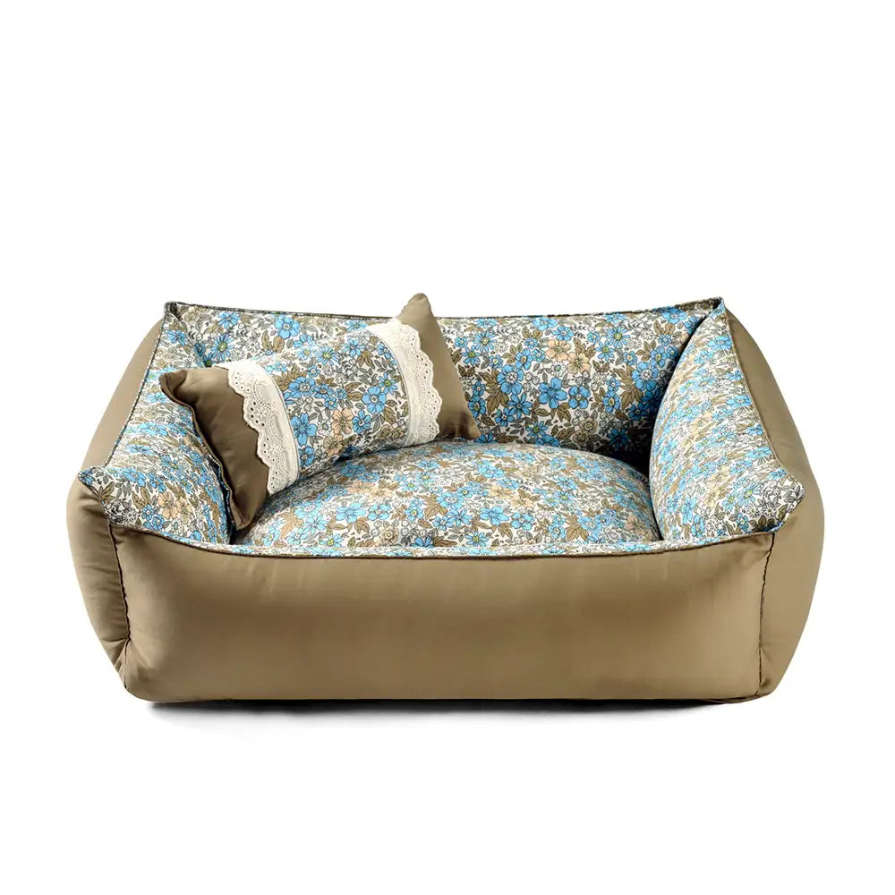 Floral Pattern Anti Static Washable All Season Dog Bed