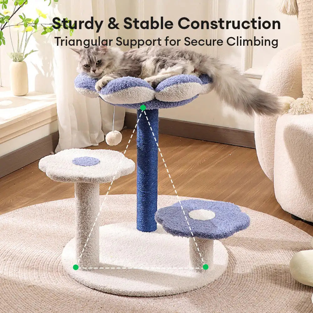 Flower Multi-Level Sisal Scratching Post Cat Tree
