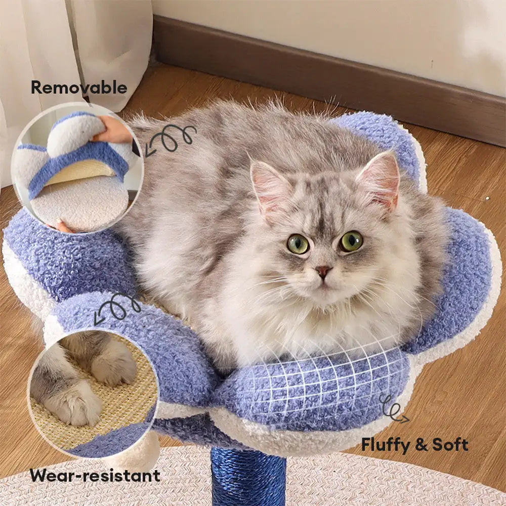 Flower Multi-Level Sisal Scratching Post Cat Tree