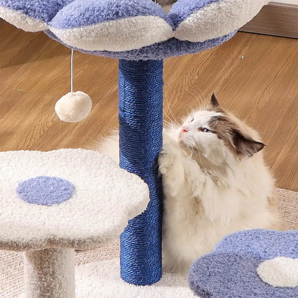 Flower Multi-Level Sisal Scratching Post Cat Tree