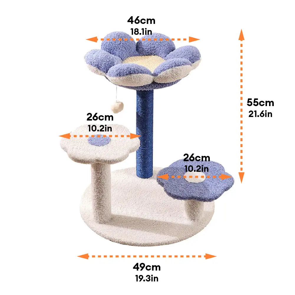 Flower Multi-Level Sisal Scratching Post Cat Tree