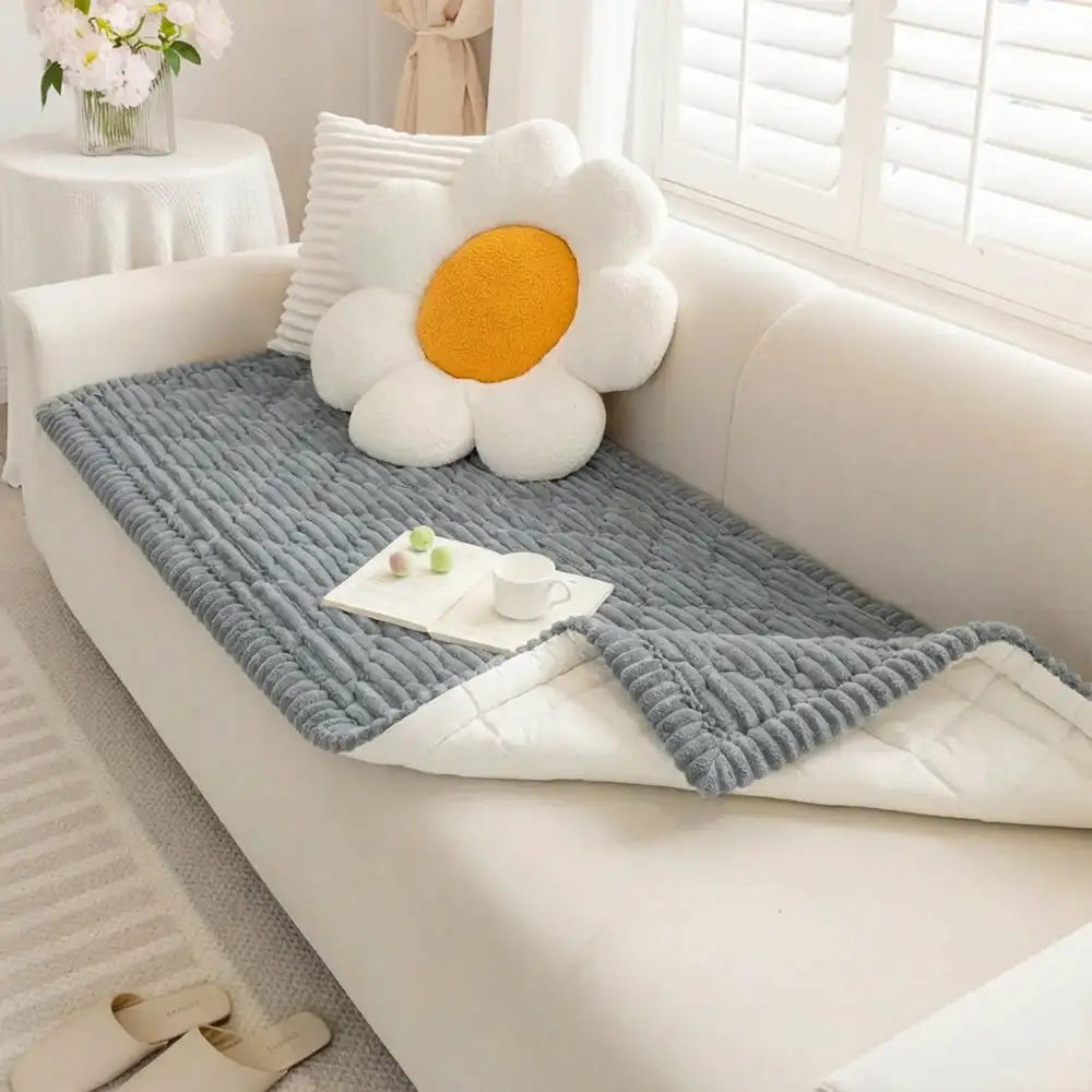 Fluffy Fuzzy Pet-Friendly Sofa Protector Washable Couch Cover Pet Mat