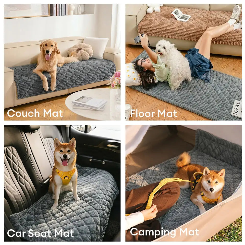 Fluffy Fuzzy Pet-Friendly Sofa Protector Washable Couch Cover Pet Mat