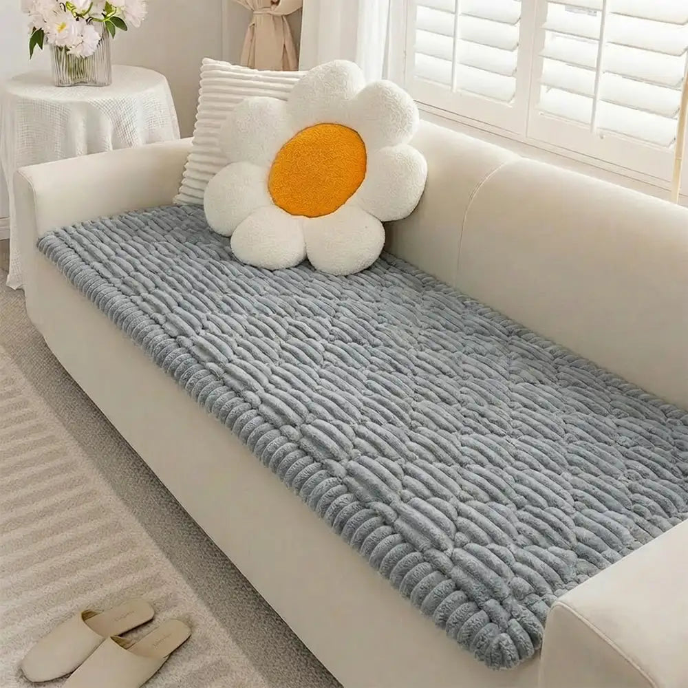Fluffy Fuzzy Pet-Friendly Sofa Protector Washable Couch Cover Pet Mat