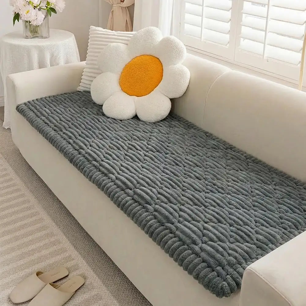 Fluffy Fuzzy Pet-Friendly Sofa Protector Washable Couch Cover Pet Mat