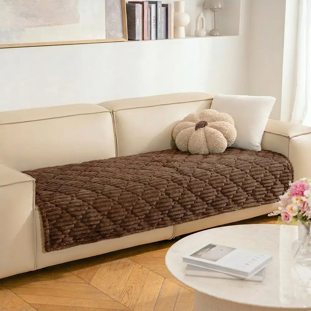 Fluffy Fuzzy Pet-Friendly Sofa Protector Washable Couch Cover Pet Mat
